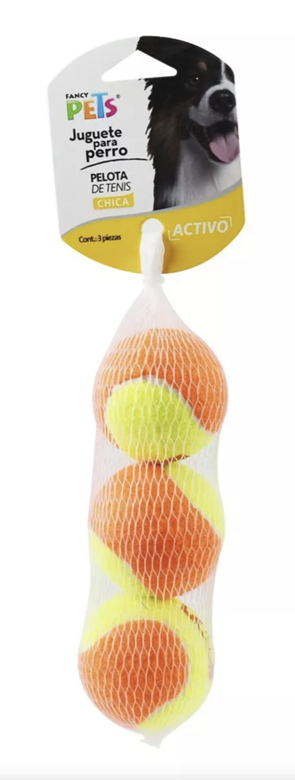 JUGUETE PELOTA CH TENIS BICOLOR 3 PZ