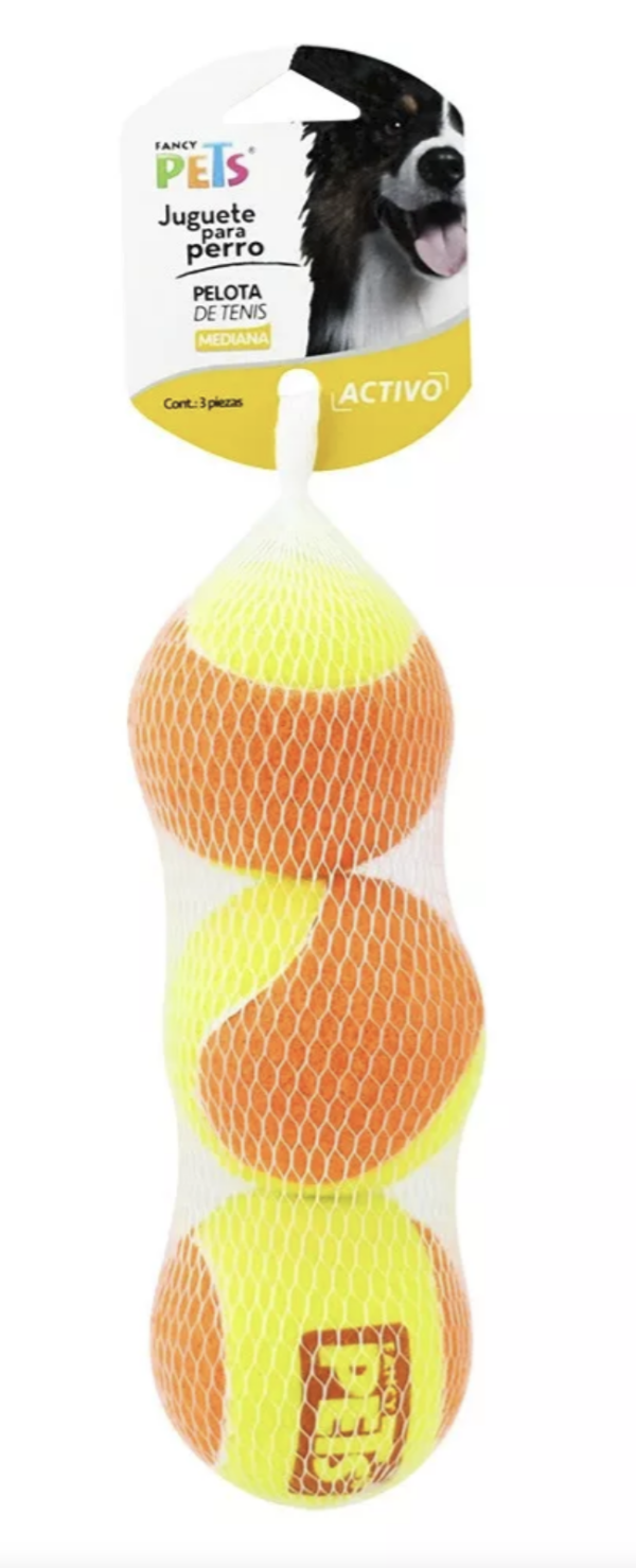 PELOTA MED TENIS BICOLOR 3PZ